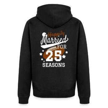 Silberhochzeit silberne Hochzeit Football Saison - Unisex Premium Bio Zip Hoodie - Schwarz - Hinten - Nico (187cm)
