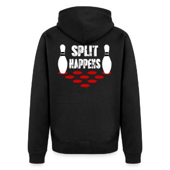 Split Happens white - Unisex Premium Organic Zip Hoodie - black - Back - Nico (187cm)
