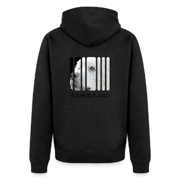 Pastore Maremmano Abruzzese Herd Protection HerdIng Dog - Unisex Premium Organic Zip Hoodie - black - Back - Nico (187cm)