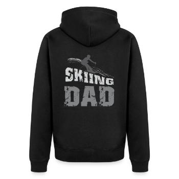 Skiing Dad Skier Winter Skis Snow - Unisex Premium Organic Zip Hoodie - black - Back - Nico (187cm)