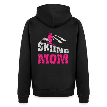 Skiing Maman Maman Ski Ski Hiver Ski - Veste à capuche bio Premium Unisexe - noir - Dos - Nico (187cm)