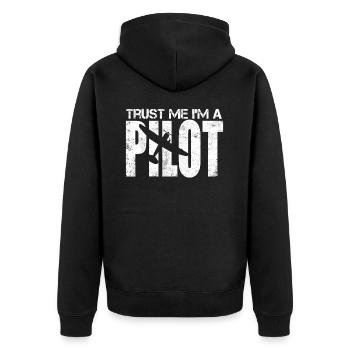 Pilot Gift Airplane Glider Glider - Unisex Premium Organic Zip Hoodie - black - Back - Nico (187cm)