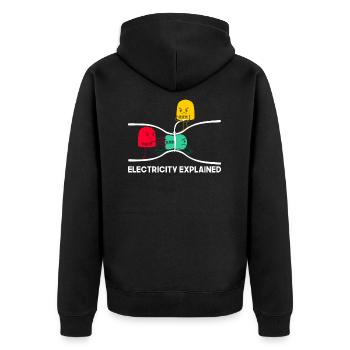 Electricity Explained geschenk Physik Elektriker - Unisex Premium Bio Zip Hoodie - Schwarz - Hinten - Nico (187cm)