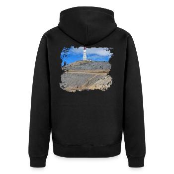 The Mont Ventoux, a must for cyclists - Unisex Premium Organic Zip Hoodie - black - Back - Nico (187cm)