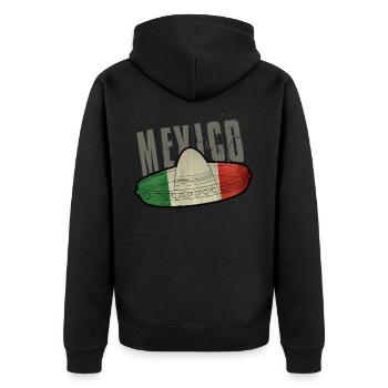 Mexico Sombrero - Unisex Premium Bio Zip Hoodie - Schwarz - Hinten - Nico (187cm)