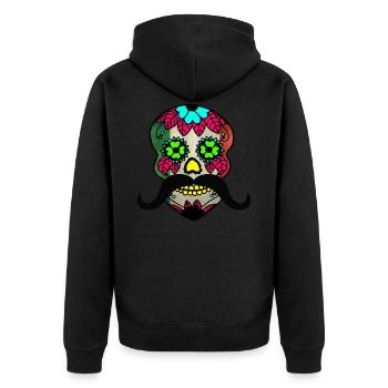 Crâne mexicain - Veste à capuche bio Premium Unisexe - noir - Dos - Nico (187cm)