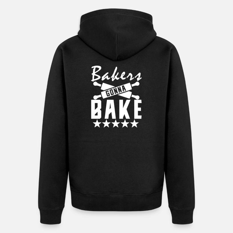 Bäckerei Backen Bäckerin Bäcker Baking - Unisex Premium Bio Zip Hoodie - Schwarz