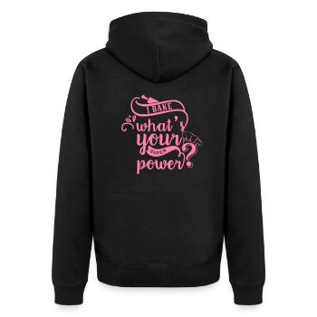 Bäckerin Baking Backen Bäckerei Bäcker - Unisex Premium Bio Zip Hoodie - Schwarz - Hinten - Nico (187cm)