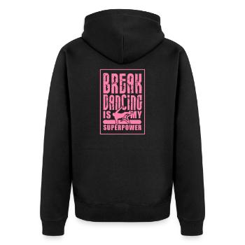 Breakdancer - Unisex Premium Organic Zip Hoodie - black - Back - Nico (187cm)