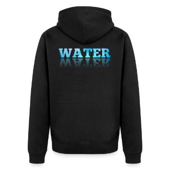 Water / water logo - Unisex Premium Organic Zip Hoodie - black - Back - Nico (187cm)