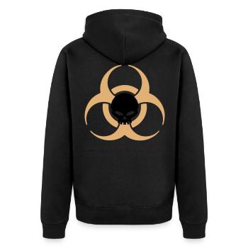 radiation biologie warning - Veste à capuche bio Premium Unisexe - noir - Dos - Nico (187cm)