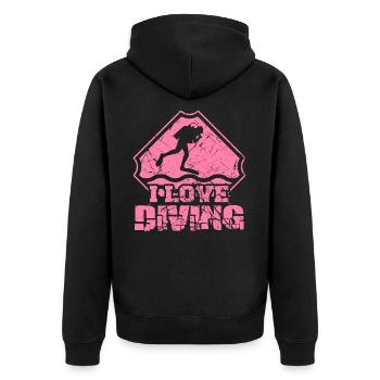 Divers Scuba Diving Scuba Diving Diver - Unisex Premium Organic Zip Hoodie - black - Back - Nico (187cm)