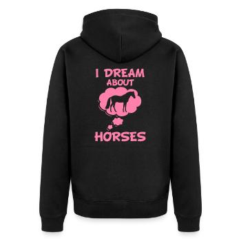 Poney Cheval Équitation Équitation Équitation Cavalière - Veste à capuche bio Premium Unisexe - noir - Dos - Nico (187cm)