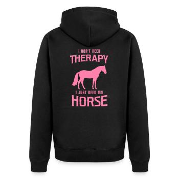 Horse Riding Horse Riding Horse Riding - Unisex Premium Organic Zip Hoodie - black - Back - Nico (187cm)