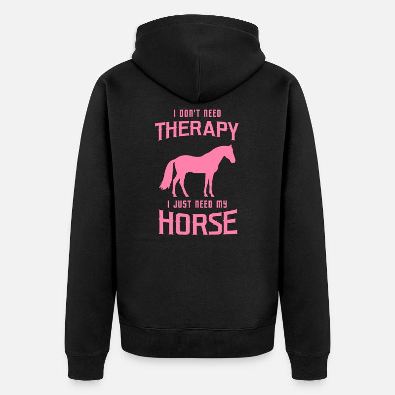Équitation à cheval Chevaux - Veste à capuche bio Premium Unisexe - noir