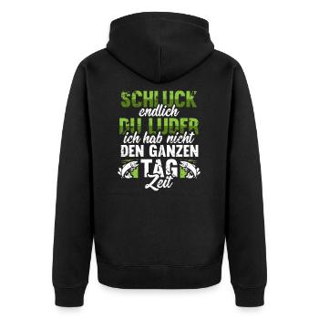 Men Angler Fishing Fishing Sayings T-Shirt - Unisex Premium Organic Zip Hoodie - black - Back - Nico (187cm)