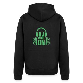 Party DJ - Unisex Premium Bio Zip Hoodie - Schwarz - Hinten - Nico (187cm)