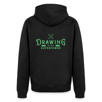 Drawing Painting Draughtsman Painter Drawing - Unisex Premium Organic Zip Hoodie - black - Back - Nico (187cm)
