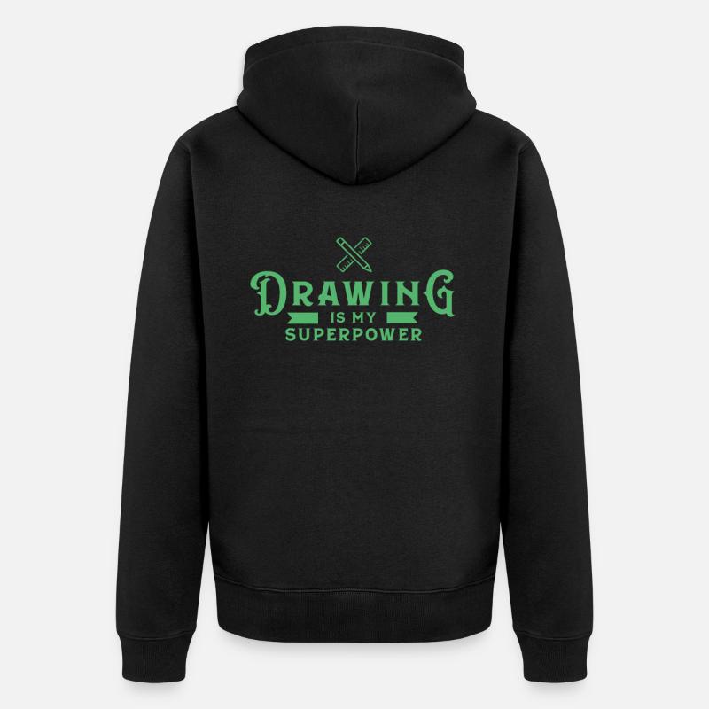 Drawing dessiner dessiner - Veste à capuche bio Premium Unisexe - noir