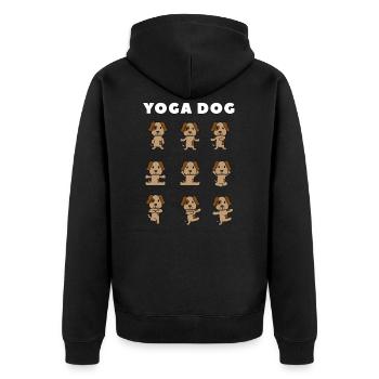 Chien de yoga - Veste à capuche bio Premium Unisexe - noir - Dos - Nico (187cm)