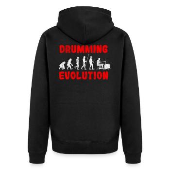 Evolution du batteur - Veste à capuche bio Premium Unisexe - noir - Dos - Nico (187cm)