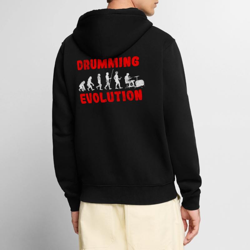 Drummer Evolution Unisex Premium Organic Zip Hoodie