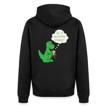 Dino Gluten Free Human Gift Nutrition - Unisex Premium Organic Zip Hoodie - black - Back - Nico (187cm)