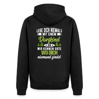 Enfant du village agriculteur paysan proverbes T-shirt - Veste à capuche bio Premium Unisexe - noir - Dos - Nico (187cm)