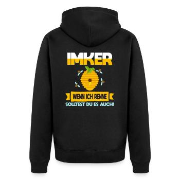 Beekeeper Honey Dealer Bees Sayings T-Shirt - Unisex Premium Organic Zip Hoodie - black - Back - Nico (187cm)