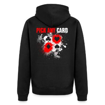 Draw a card of card magic - Unisex Premium Organic Zip Hoodie - black - Back - Nico (187cm)