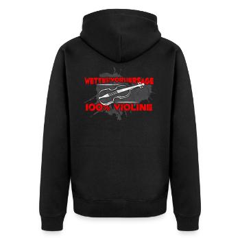 Lustiger Spruch Geige - Unisex Premium Bio Zip Hoodie - Schwarz - Hinten - Nico (187cm)