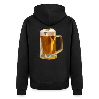 Beer glass - Unisex Premium Organic Zip Hoodie - black - Back - Nico (187cm)