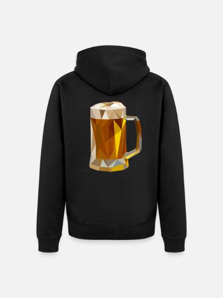 Beer glass - Unisex Premium Organic Zip Hoodie - black