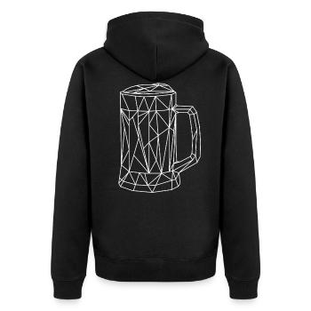 Beer - Unisex Premium Organic Zip Hoodie - black - Back - Nico (187cm)