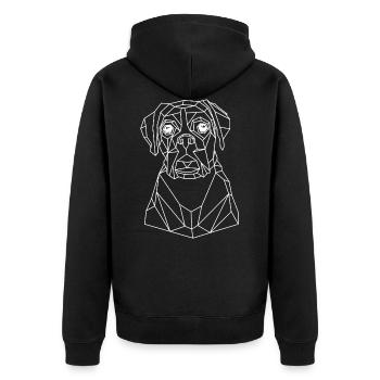 Cooler Hund - Unisex Premium Bio Zip Hoodie - Schwarz - Hinten - Nico (187cm)