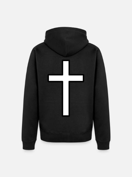 simple chic cross - Unisex Premium Organic Zip Hoodie - black