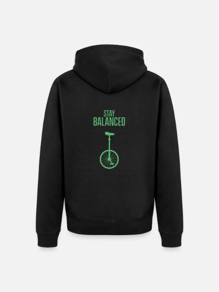 Unicycling - Unisex Premium Organic Zip Hoodie - black