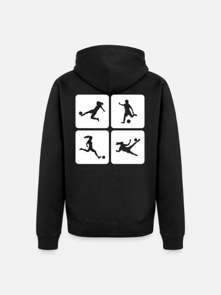 women's soccer - Unisex Premium Organic Zip Hoodie - black