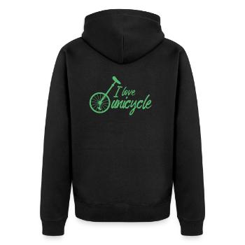 Riding a unicycle One wheel Unicycle Unicycle Unicycling - Unisex Premium Organic Zip Hoodie - black - Back - Nico (187cm)