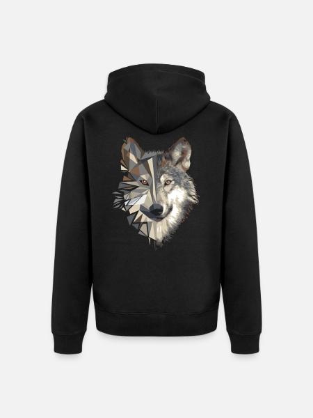 Wolf dog - Unisex Premium Organic Zip Hoodie - black