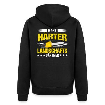 Landschaftsgärtner Garten Sprüche T-Shirt - Unisex Premium Bio Zip Hoodie - Schwarz - Hinten - Nico (187cm)