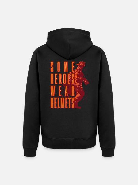 Firefighter Heroes Firefighter Gift Shirt - Unisex Premium Organic Zip Hoodie - black