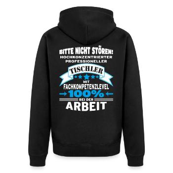Carpenter Carpenter Furniture carpenter funny saying - Unisex Premium Organic Zip Hoodie - black - Back - Nico (187cm)