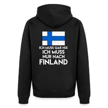 Finlande Finlande Scandinavie Cadeau d’amour - Veste à capuche bio Premium Unisexe - noir - Dos - Nico (187cm)