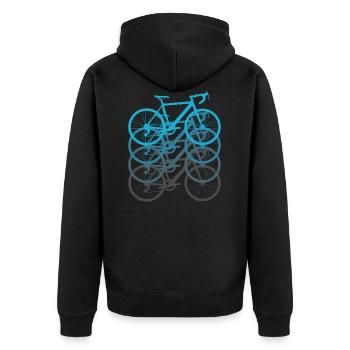 bicycle - Unisex Premium Organic Zip Hoodie - black - Back - Nico (187cm)
