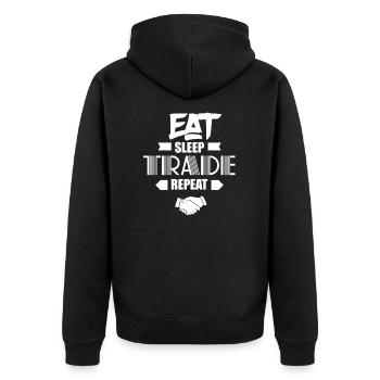 Stock Exchange Trading Trader - Unisex Premium Organic Zip Hoodie - black - Back - Nico (187cm)