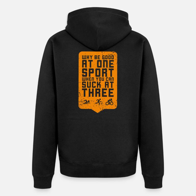 Triathlet - Unisex Premium Bio Zip Hoodie - Schwarz