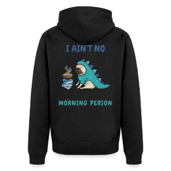 Conception de moustache matin drôle - Veste à capuche bio Premium Unisexe - noir - Dos - Nico (187cm)