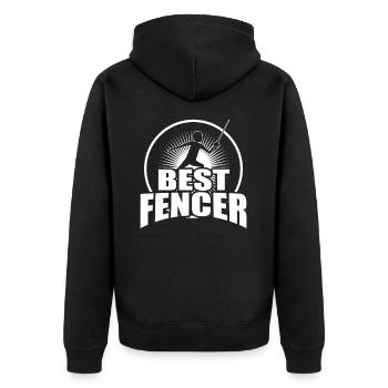 Fechten Fechtclub Fechterin Fechter Fechtsport - Unisex Premium Bio Zip Hoodie - Schwarz - Hinten - Nico (187cm)