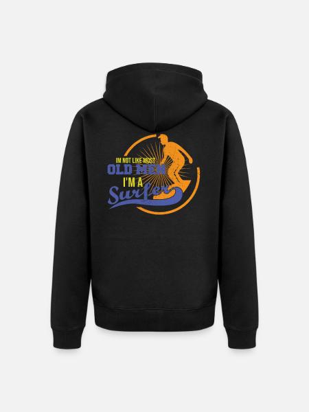 Surfer Surfer Surfer - Unisex Premium Organic Zip Hoodie - black